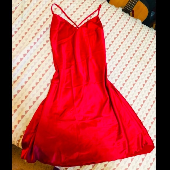 Sexy Red Strappy Lingerie Chemise Slip - Picture 1 of 4